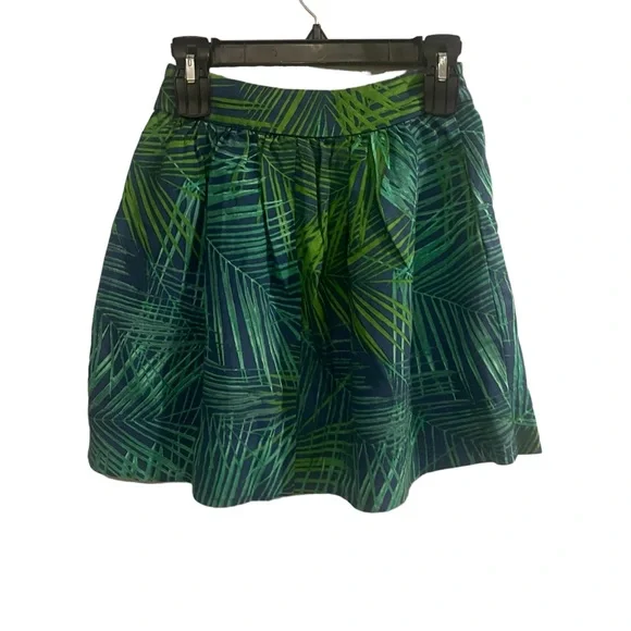 *Banana Republic women’s linen blend Leaf Print Mini Skirt, Sz 00 petite - Picture 2 of 7
